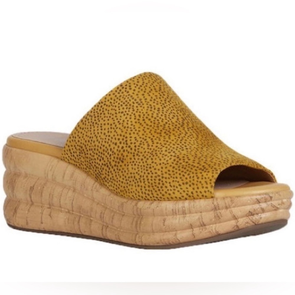 Geox Leather platform sandals comfy slip-on